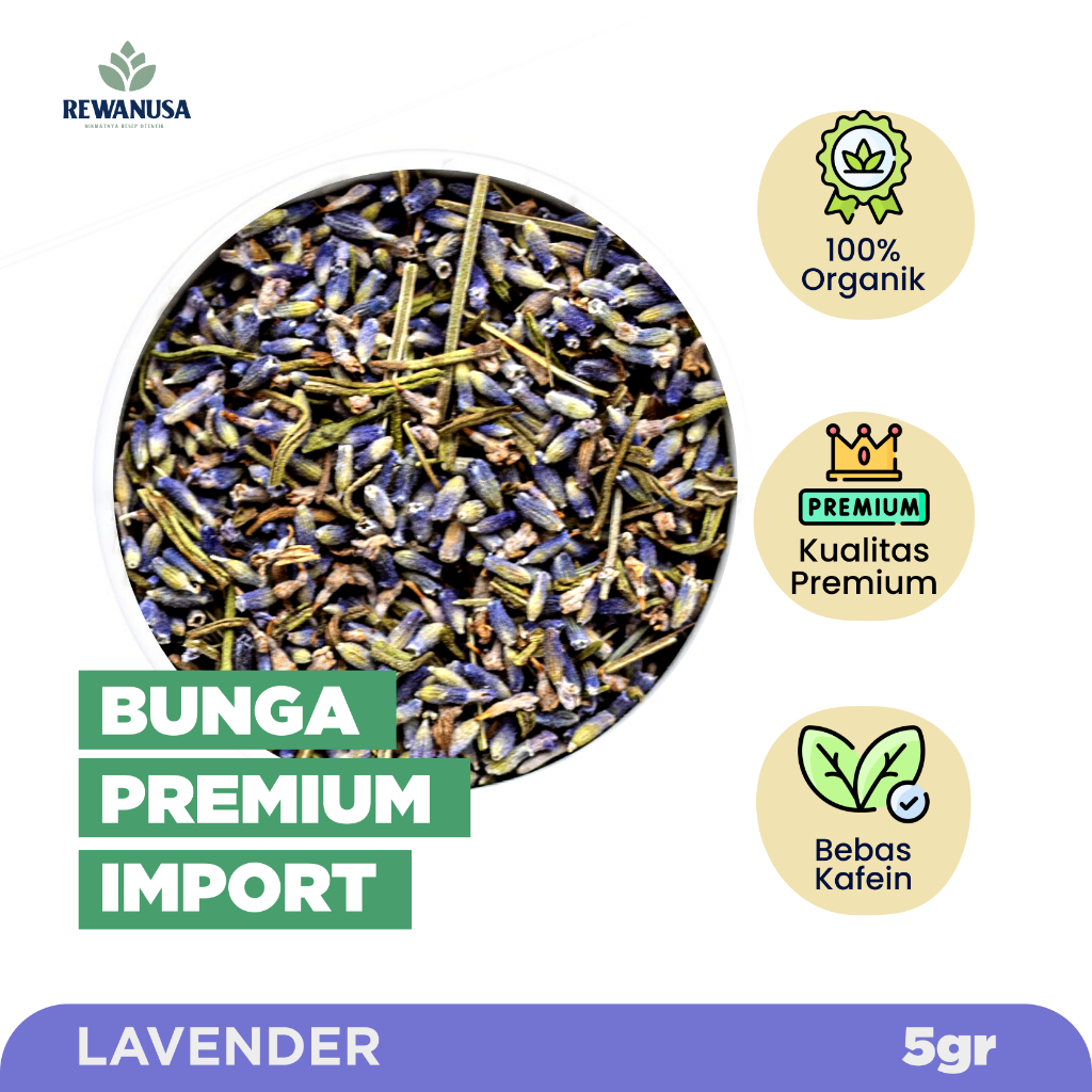 

REWANUSA Teh Bunga Lavender / Teh Lavender / Relaksasi / Lavender Tea Segar - 5gr