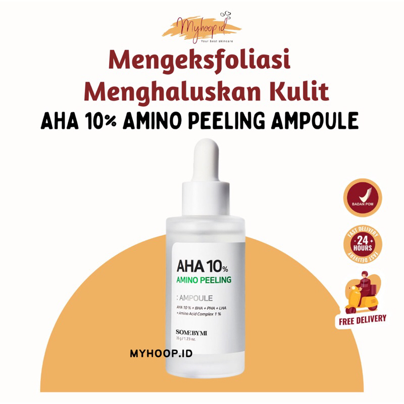 SOME BY MI AHA 10% Amino Peeling Ampoule Eksfoliator Kulit Halus Mengangkat Sel Kulit Mati - Myhoop.