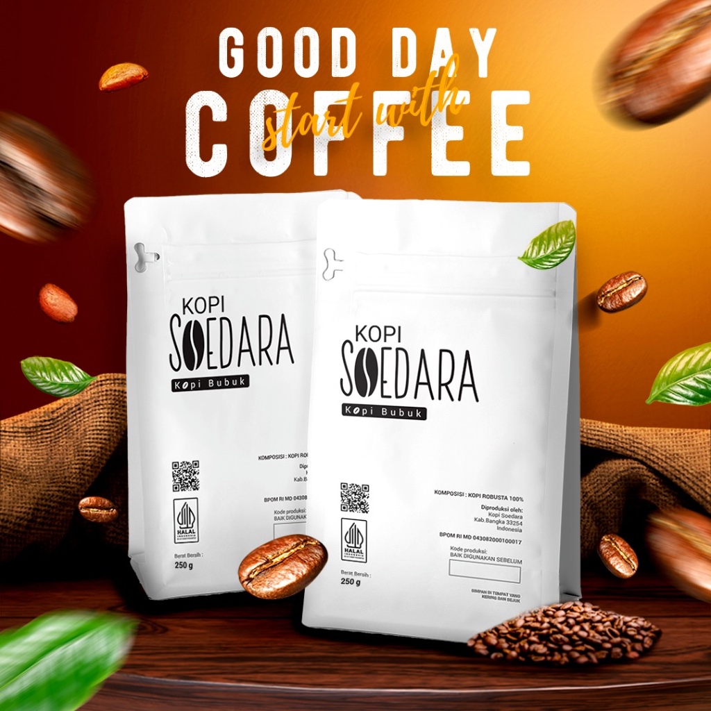 

Kopi Soedara Kopi Robusta Lampung Bubuk (250 Gram) Fresh Roasted