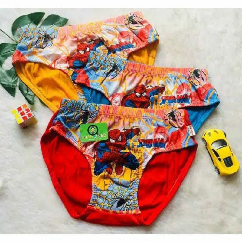 12pcs CD ANAK LAKI LAKI KARAKTER SABLON / CELANA DALAM ANAK COWOK SPIDERMAN