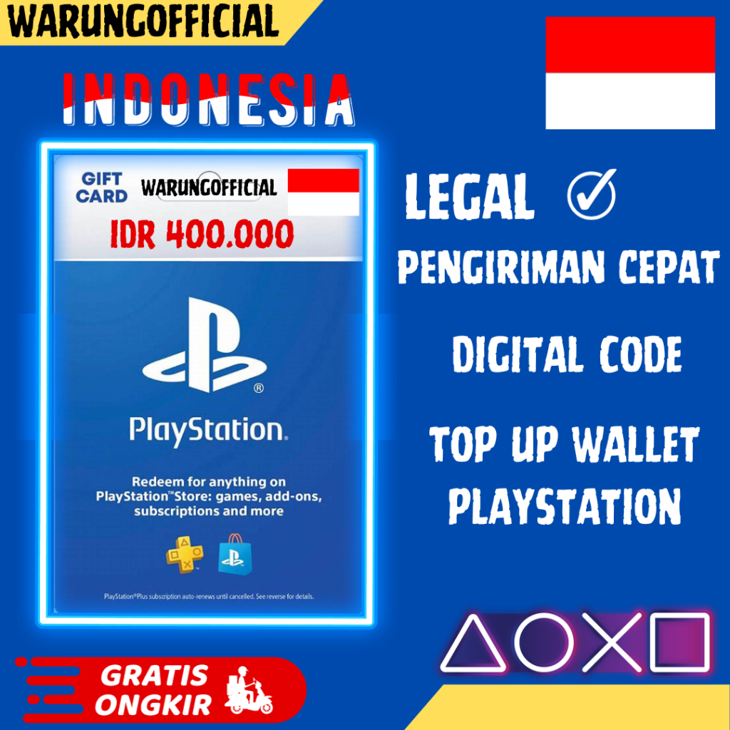 ( PROMO ) Playstation Gift Card IDR Wallet Playstation Indonesia 400k
