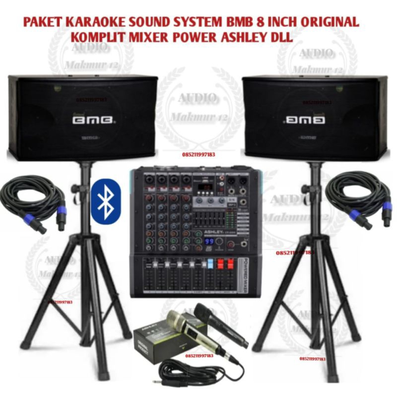 Paket Karaoke Speaker BMB CS 350V MKII 8 Inch Original Plus Mixer Power Ashley CR6000 Profesional Mi