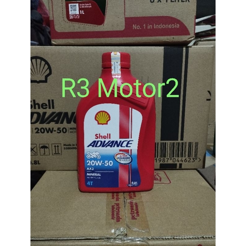 OLI SHELL ADVANCE 4t AX3 0.8L 20W-50 ORIGINAL untuk motor cub / bebek JunDW