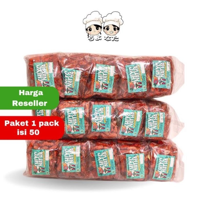 

Paket 1 Pack (isi 50) Basreng Chiyo Natha 25gram Makanan Ringan Cemilan Pedas Kriuk