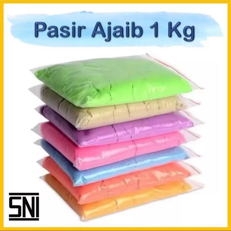 Mainan Pasir Ajaib Anak kemasan 1 kg SNI Pasir Anak Pasir Ajaib Refil / Mainan Pasir Ajaib 1Kg
