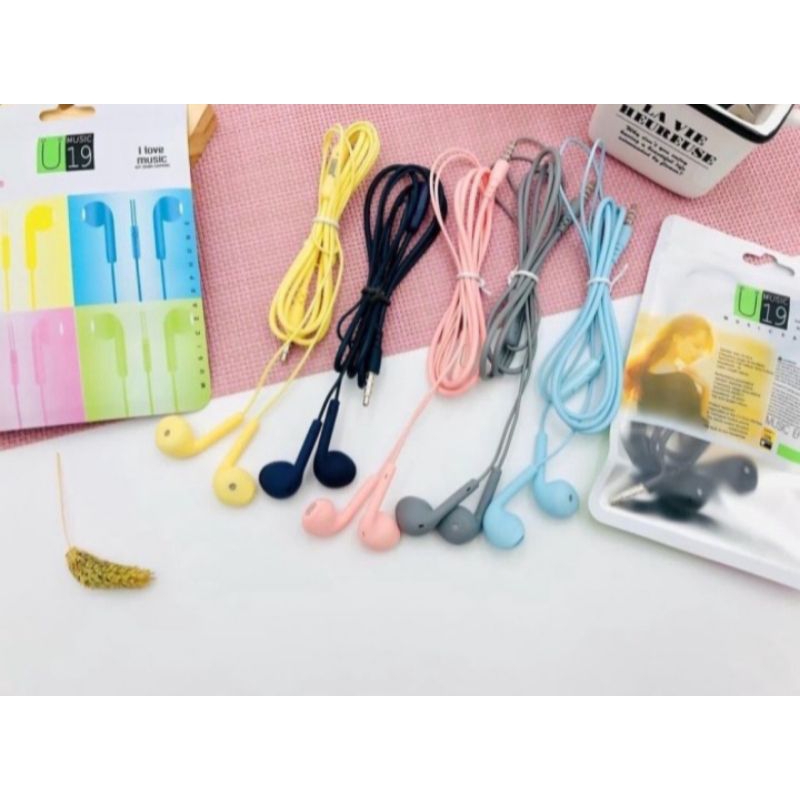 HEADSET - EARPHONE U19 HEADPHONE U19 - EARPHONE MAKARON EXTRA BASS MATTE HEADSET U19