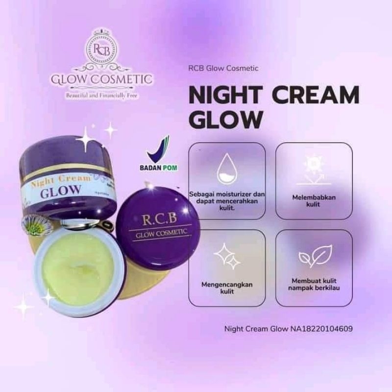 night cream Rcb glow kosmetik