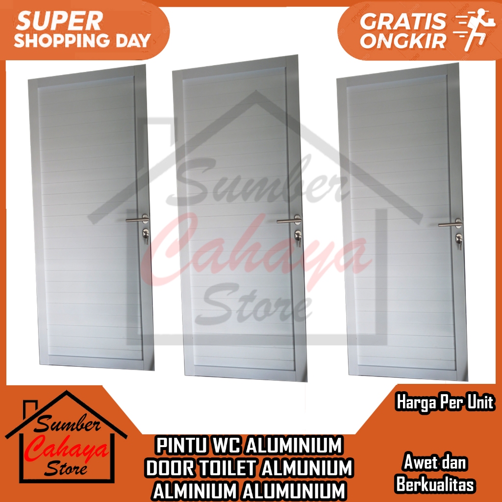 [Instant] PINTU KAMAR MANDI FULL SET ALUMINIUM ALUMUNIUM 90x210 ALMUNIUM ALIMINIUM ALMINIUM MEWAH DA