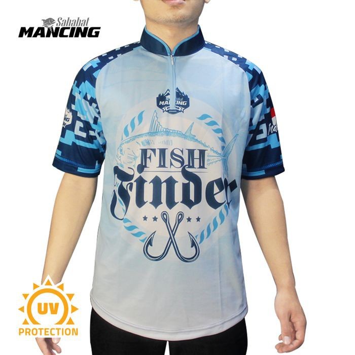 Jersey SM FISH FINDER | Anti UV Protection | Kualitas Premium | Lengan Pendek Kerah Sahabat Mancing