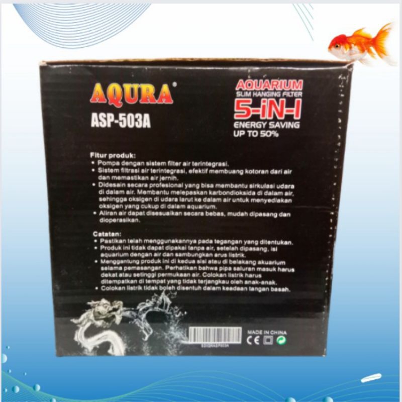 Pompa aquarium slim hanging filter AQURA ASP 503A