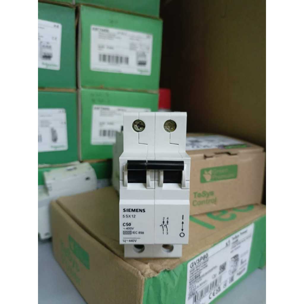 SIEMENS MCB 2P 50A 6KA SIEMENS 5SX12 5 SX12 MCB 2P 50A 6KA