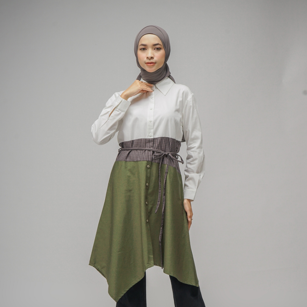 TUNIQUE | HAZEL 2.0 | Eloise Atasan Tunik Wanita Kekinian Terbaru | Dress Kemeja Tunik Cantik Warna 