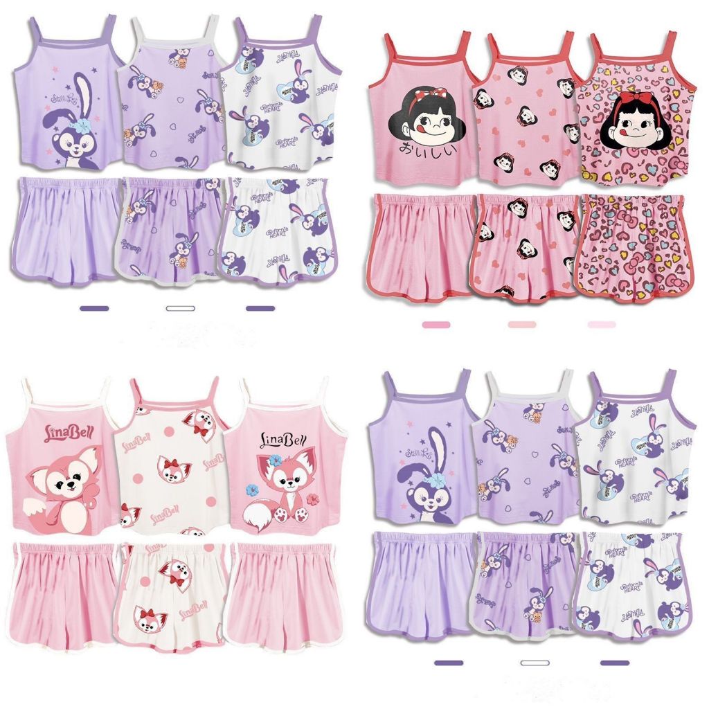 Kaos kutang anak perempuan / baju santai anak / baju santai rumah anak / baju kutang set lucu / baju