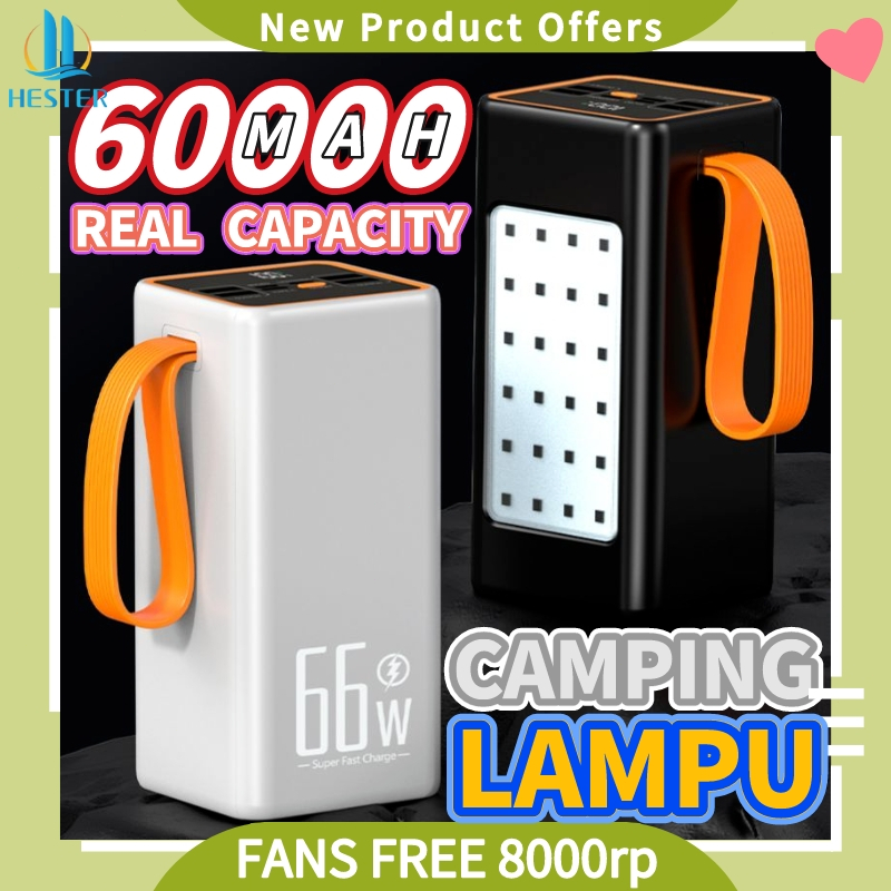 Hester powerbank 60000mah powerbank fast charging power bank robot original 100% outdoor camping lig