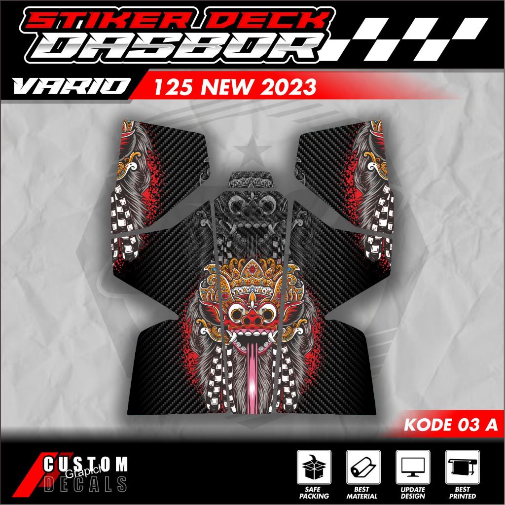 Striping Vario Pelindung Dashboard Tankpad vario deckpad Vario 125 2023 (Stiker Pelindung Dashboard)