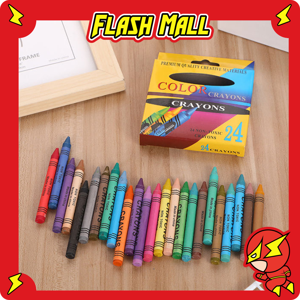 

FLASHmall CRAYON PENSIL WARNA ISI 24PCS 12PCS / COLOR CRAYONS 24 12 NON-TOXIC / PENSIL KRAYON GAMBAR 24 12 ART SET S096