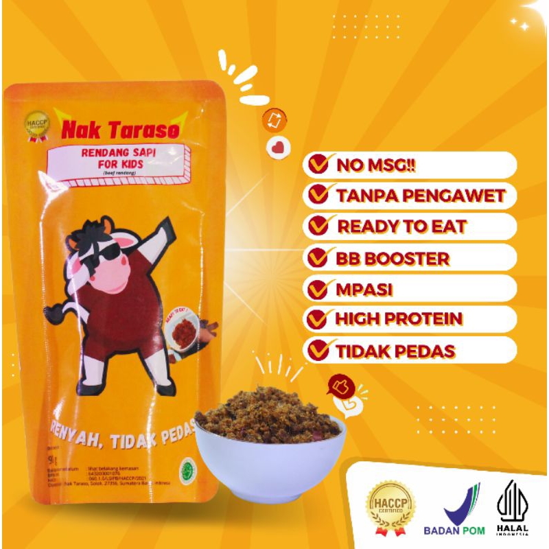 

NAK TARASO - RENDANG ANAK DAGING SAPI - Rendang For Kids - Tidak Pedas - MPASI - Rendang Padang