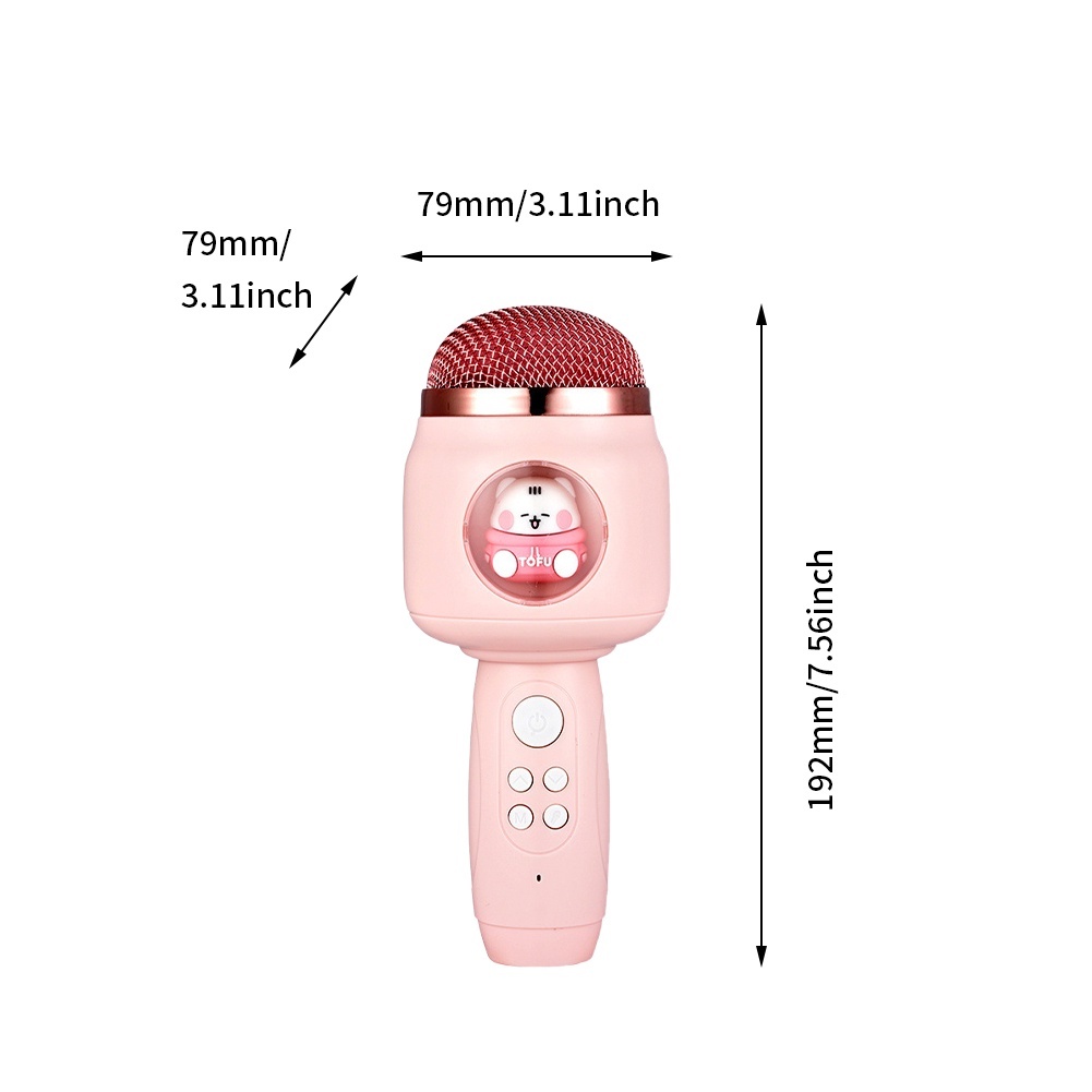 Mic Karaoke Wireless Bluetooth Player Anak Mic Wireless Microphone Anak Bluetooth Model Kartun