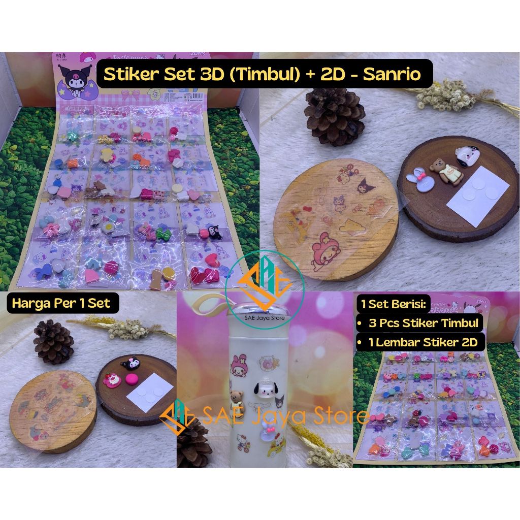 

(1SET) SAE - STIKER TIMBUL ANAK 3D MOTIF SANRIO / STIKER BOTOL 3D / STIKER KARAKTER TIMBUL MOTIF SANRIO / STIKER ANAK 3D LUCU
