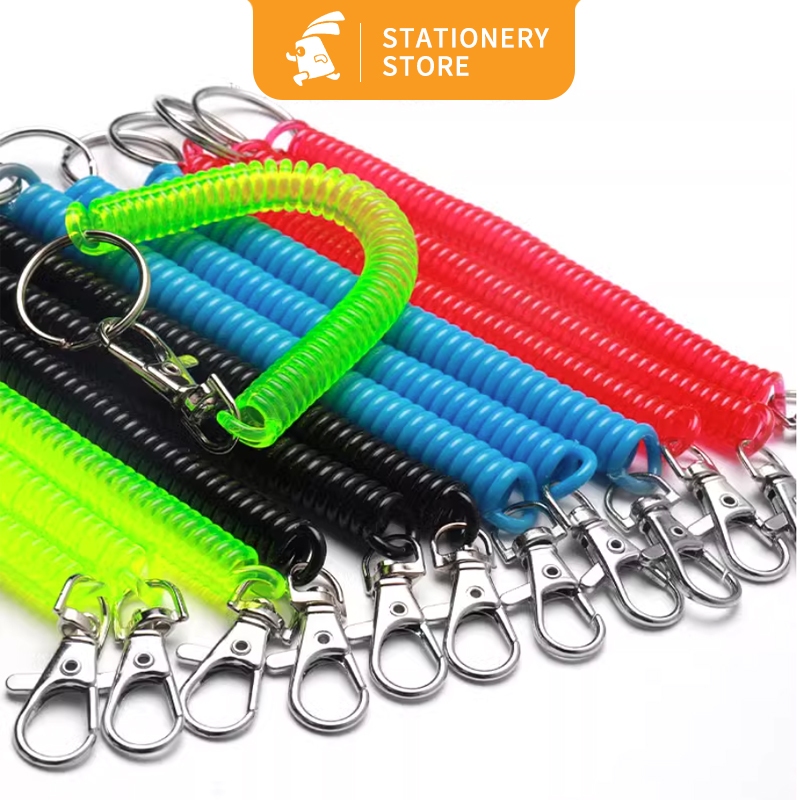 GANTUNGAN SPIRAL/GANTUNGAN KUNCI MOTOR ANTI HILANG TALI PER ELASTIS-Rabbit Stationery