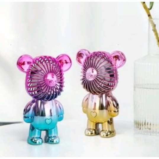 KIPAS ANGIN MINI GRADASI BEAR VIRAL / KIPAS PORTABLE USB CHARGER MINI FAN GENGGAM / FAN SPEED KARAKT