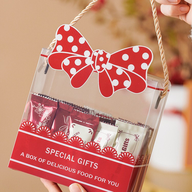 

(5 pcs) kotak natal dus mika cookies nastar christmas box warna merah