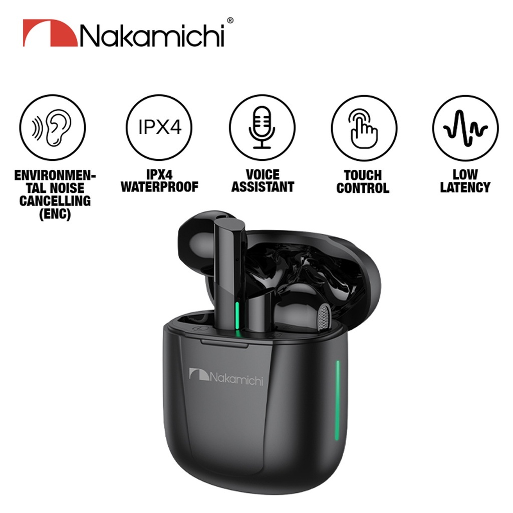 Headset TWS Nakamichi TW016ENC Sports Olahraga Daily Earphone Sports Bluetooth