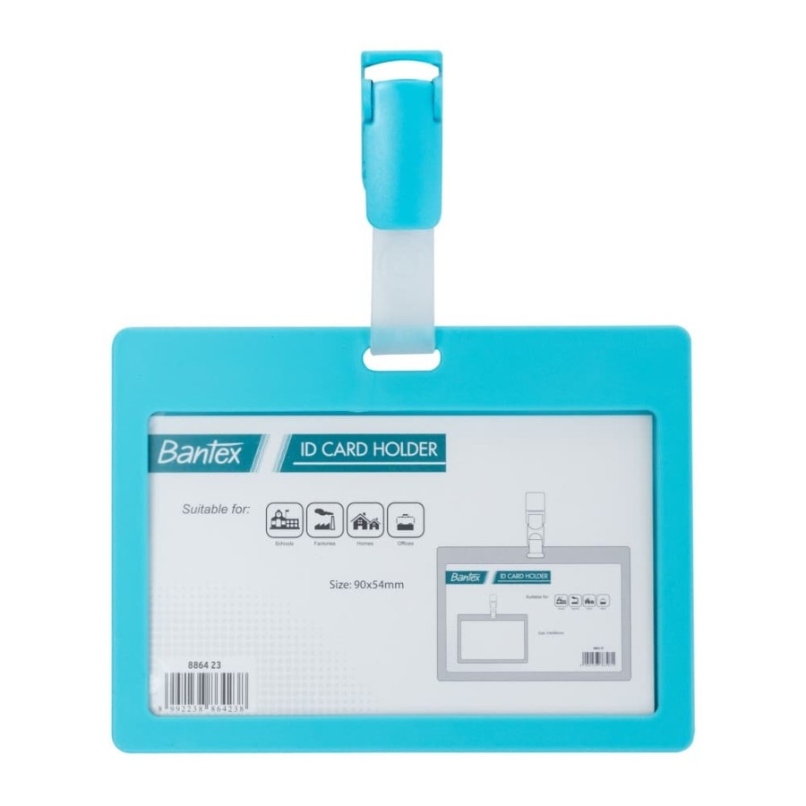 

Bantex ID Card Holder With Clip 90x54mm Landscape Sky Blue