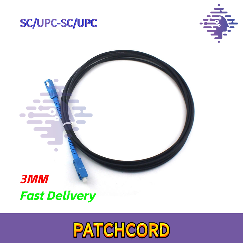Black Bulat Patchcord outdoor SC/UPC - SC/UPC 1M/2M/3M/5M 3MM HITAM
