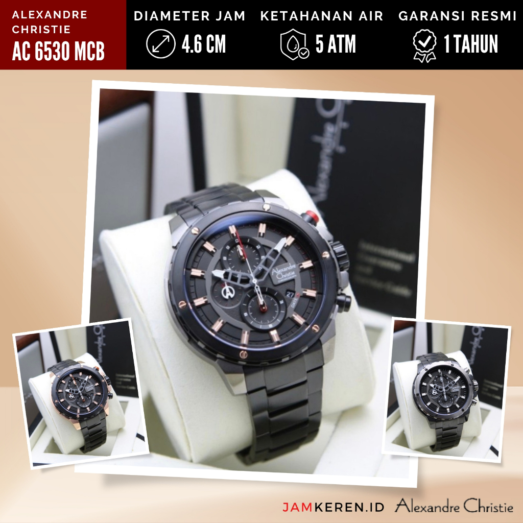 Jam Tangan Pria Cowok Alexandre Christie 6530 AC6530 AC 6530 MC Stainless Steel Original dan Bergara