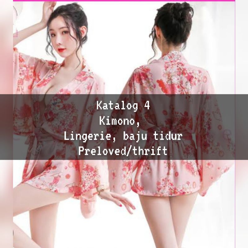 katalog 4 lingeri, kimono, piyama, baju tidur preloved murah