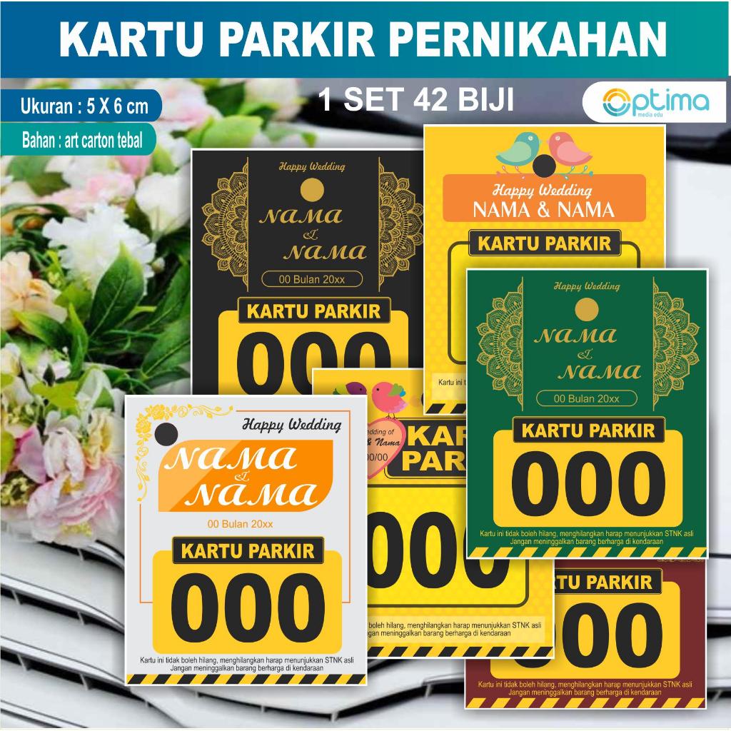 

Kartu Parkir Khusus Pernikahan Wedding 1 set isi 42 biji