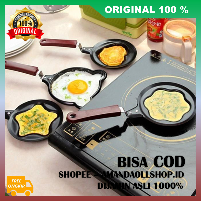 BELI 1 GRATIS 2 Teflon Karakter Mini /Frying Pan Mini / Cetakan Telur mini 100% ASLI