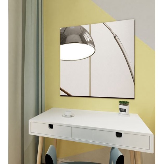 Stiker Cermin Kaca Dinding Anti Pecah Tempel Persegi 30x30cm Acrylic