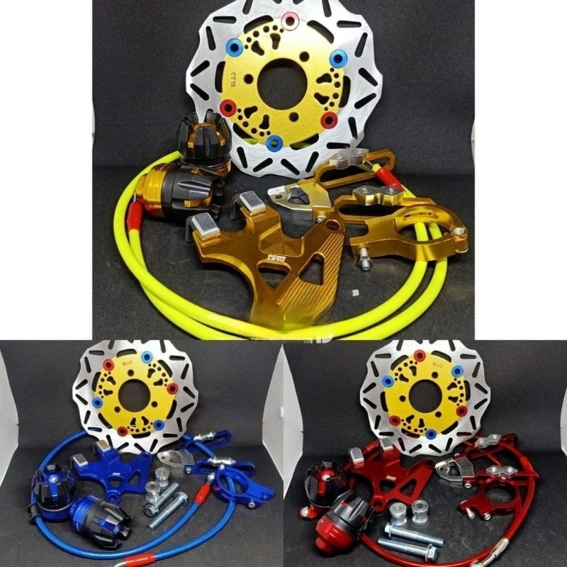 PAKET MURAH HEMAT VARIASI piringan standar ring cnc plus selang rem depan plus jalu as roda depan pl