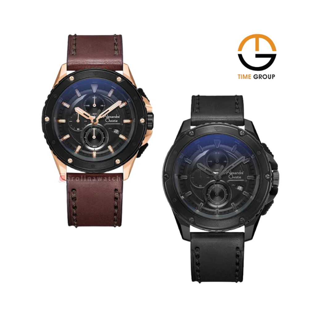 JAM TANGAN PRIA ALEXANDRE CHRISTIE AC6653 AC 6653 MCL LEATHER STRAP ORIGINAL
