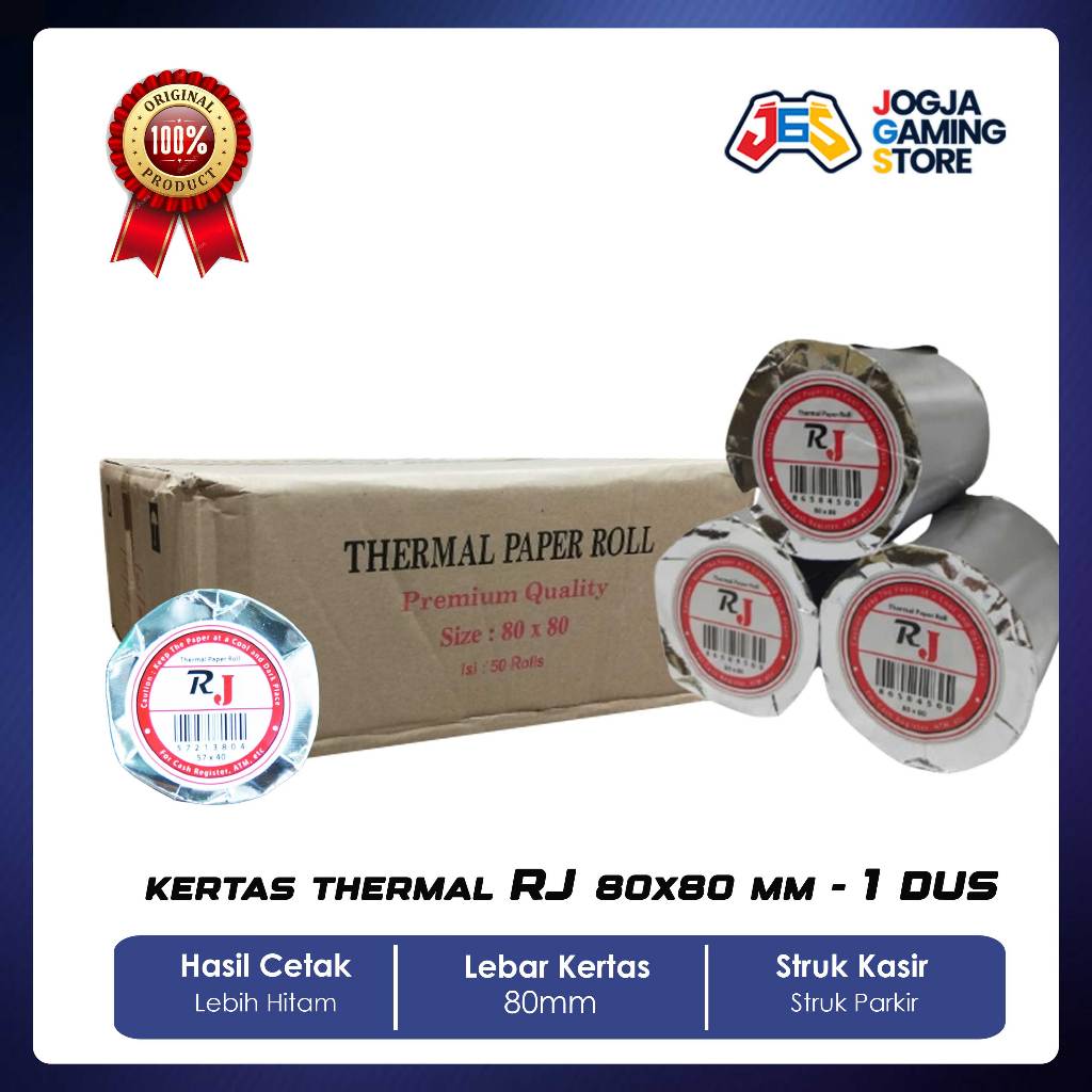 

Kertas Thermal Struk Kasir Karcis Parkir Antrian RJ 80x80 mm - 1 Dus