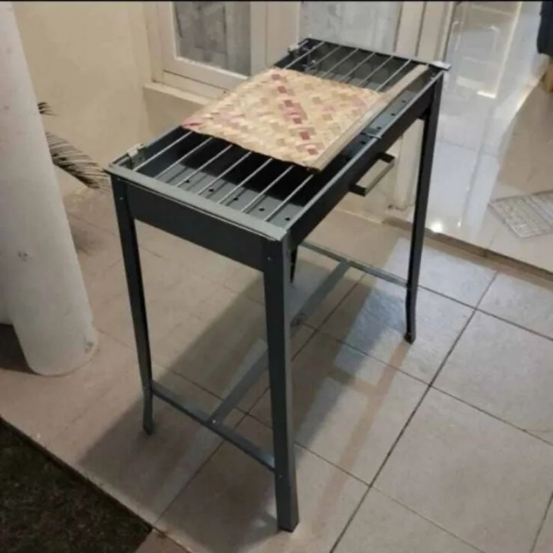 Bakaran sate arang panggangan sate arang Stainless Galvanis Pemanggang jagung ikan ayam