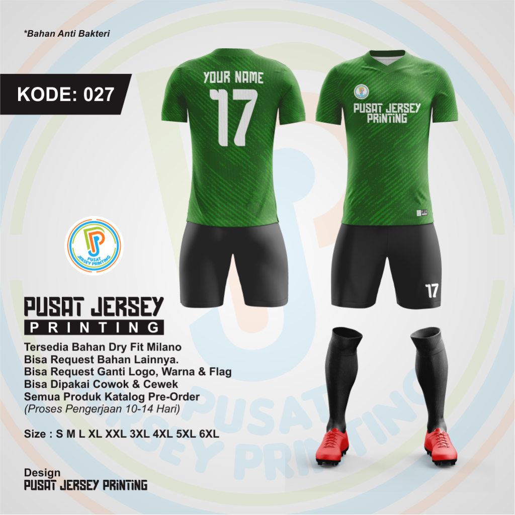 GROSIR DAN SATUAN SETELAN STELAN JERSEY PRINTING CUSTOM KESEBELASAN KAOS TIM TEAM SEPAK BOLA FUTSAL 