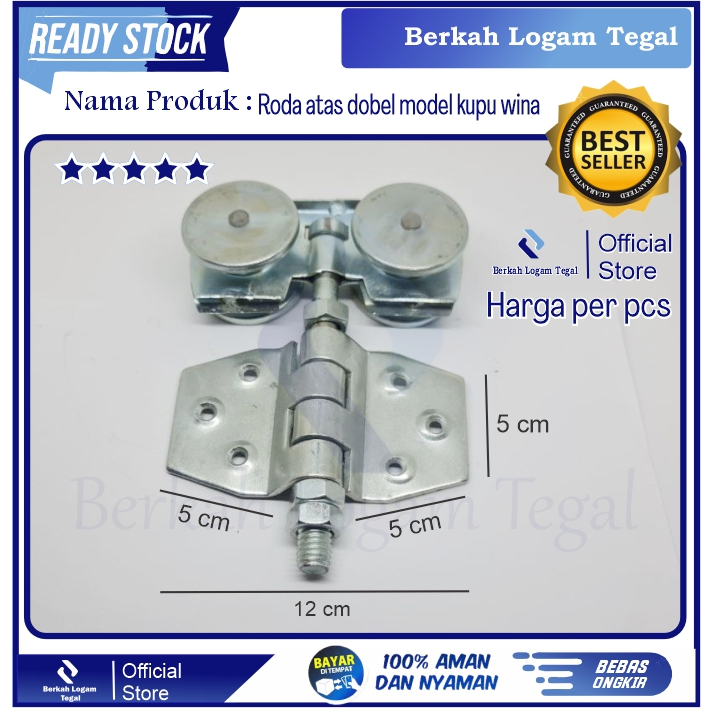 Roda atas doble dobel kupu roda gantung rel atas pintu sliding garasi model kupu wina