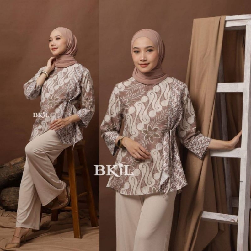 BAJU BATIK WANITA MODERN MONALISA GENES M,L,XL asli PEKALONGAN