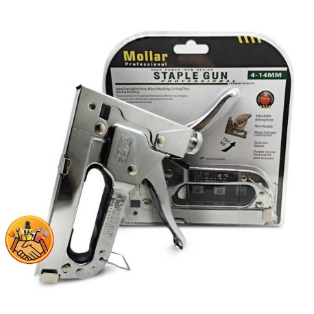 

[GB] Staple Gun Tembak Tacker Staples Stepler Hekter mollar 3in1 jok kulit kardus INV2