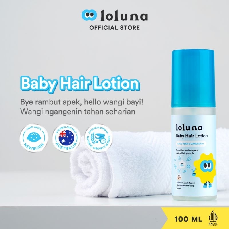 Loluna Baby Hair Lotion 100 ml Spray Aloe Vera Candlenut Lotion Rambut Bayi