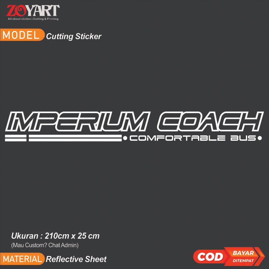 Sticker Imperium Coach, Sticker Bus Imperium Coach, Sticker Bus, Sticker Bus Pariwisata 210x25