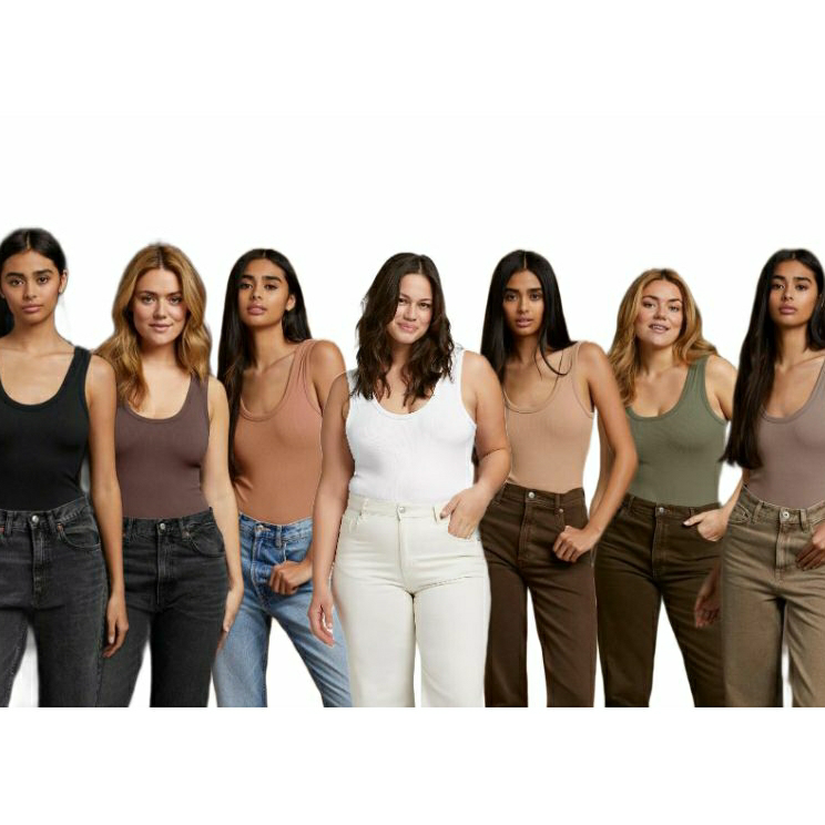 Semangat AbisX3j3I sz S-L • NUUDS RIBBED SCOOP NECK BODYSUIT