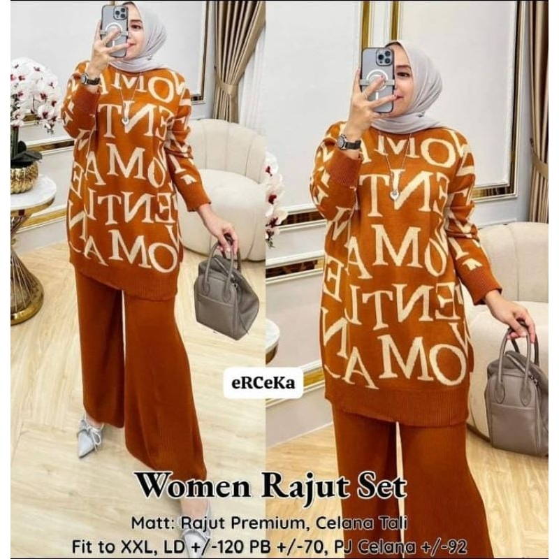 Women rajut set||setelan rajut||fashion solo