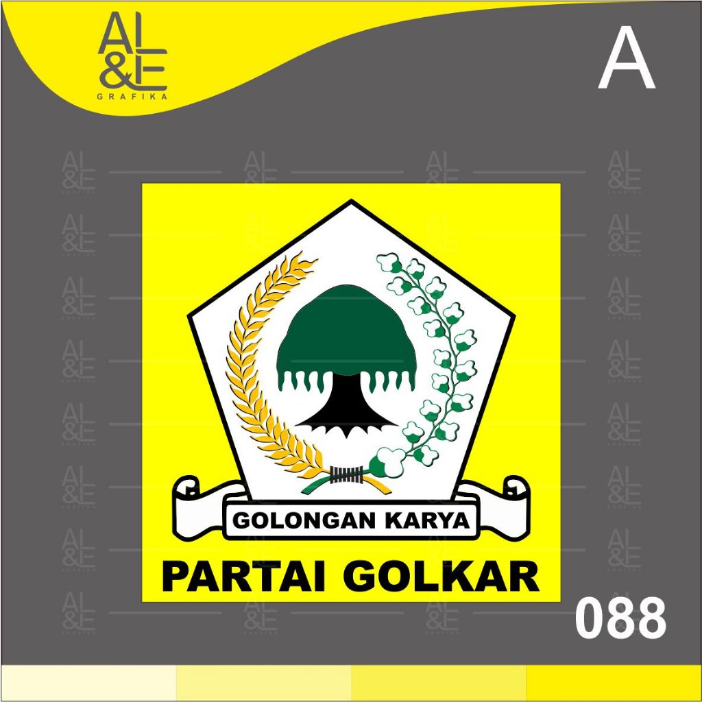 

088 - STIKER PARTAI GOLKAR - VINYL STIKER RITRAMA INDOOR