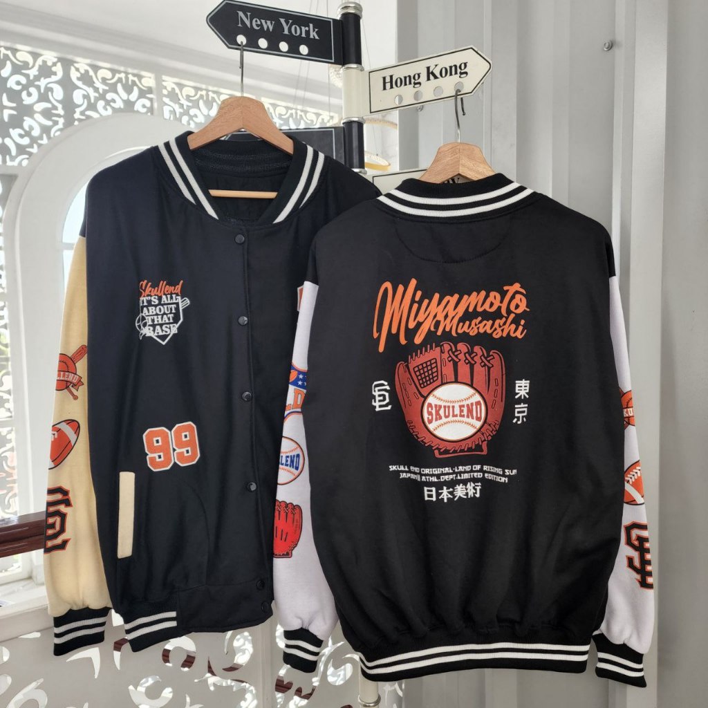 Jaket Couple Pasangan SE 99 BaseBall Hoddie Wanita Terbaru Atasan CrewNeck Kekinian Pesan 1 Dapat 2