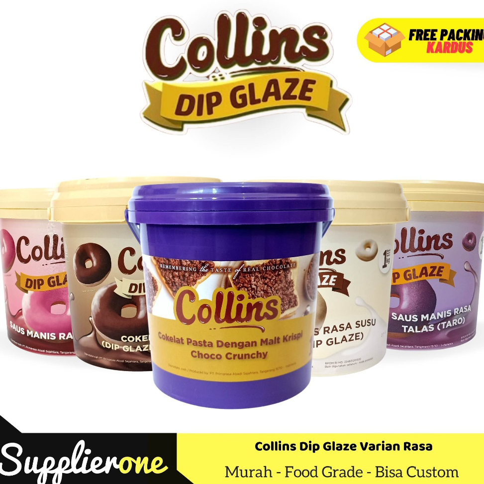

{Original} Collins Dip Glaze 1 kg / Toping Donat Collins / Selai Donat / Collins Selai Donat