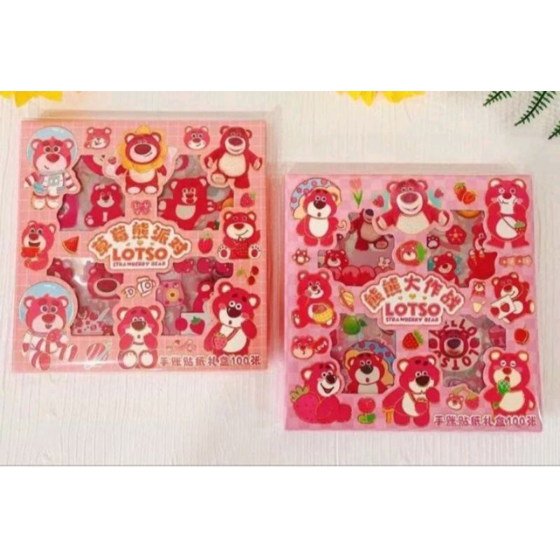 

stiker lucu viral Lotso isi 100 pcs stiker label hp botol dan buku diary